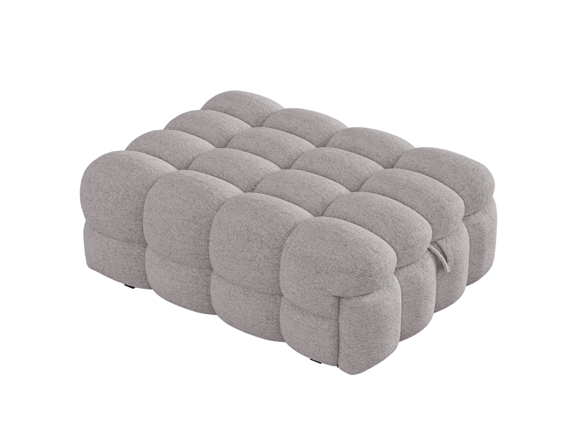 Sofá-cama Extensível Em Tecido Teddy Cinza