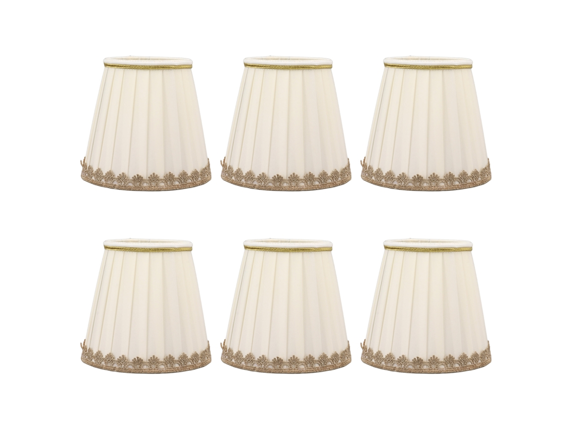 6 Pantallas De Tela Con Clip Para Lámparas De Mesa/pared Con Bombillas E14
