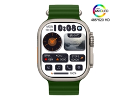 Reloj inteligente MDUG para hombre con monitor de presión arterial, NFC, compatible con Android, iOS y Apple Watch (verde)
