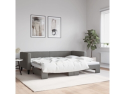 Sofá Cama Nido Tela Gris Oscuro 80x200 Cm