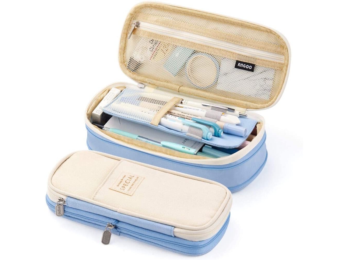 (azul Cielo) Lindo Estuche Para Lápices De Gran Capacidad Con Soporte, Adecuado Para Niñas.