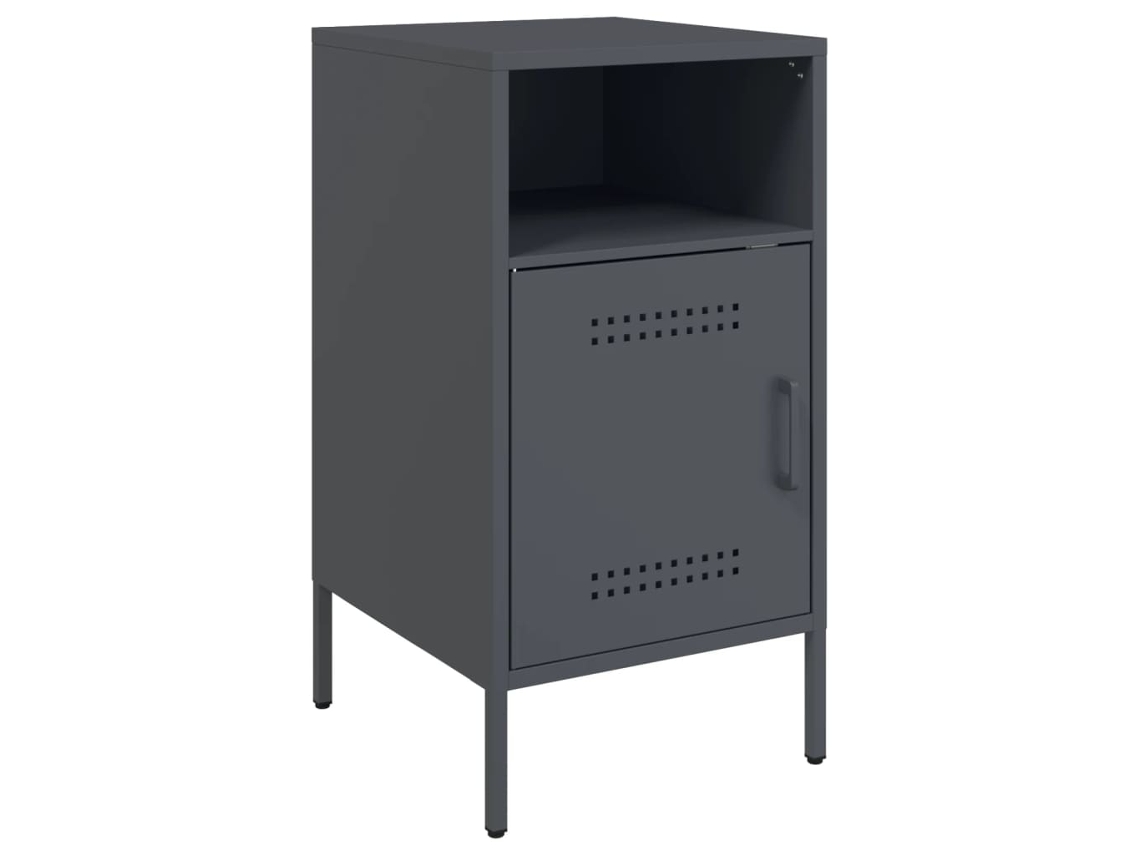 Maison Exclusive - Mesita De Noche Acero Gris Antracita 36x39x68 Cm