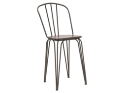 Silla Harlem 54x45x102 Juego de 2 piezas (Altura del asiento 61 cm) Individual / Madera natural / Gris oscuro