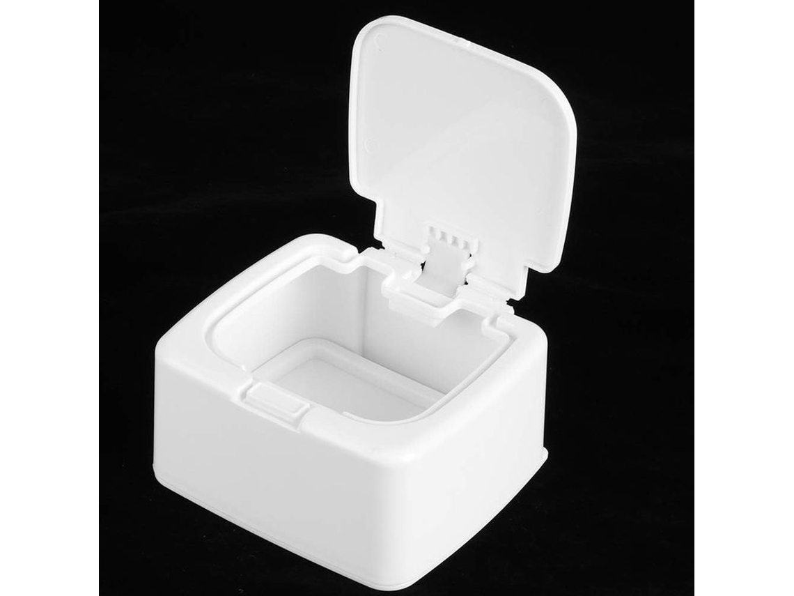 2026-recipiente De Plástico Con Tapa Para Algodones, Hisopos Y Accesorios De Maquillaje (cuadrado) 10.5x9.5x5.5cm