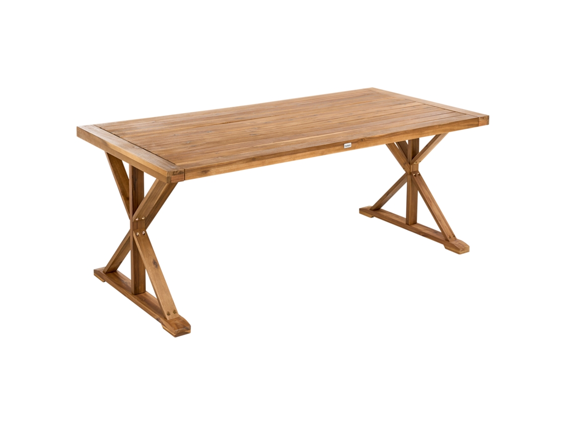 Mesa de jardín Beliani Calabritto en madera de acacia marrón 184x91x74