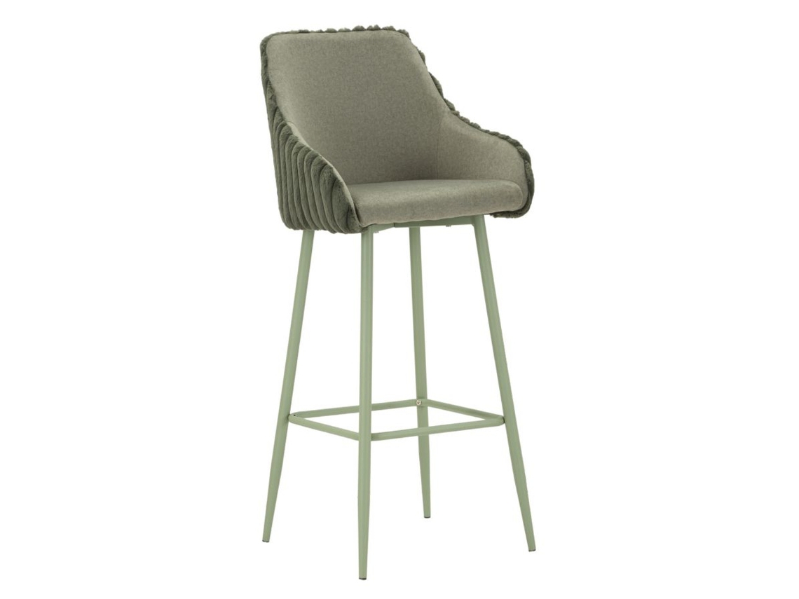 Juego de 2 taburetes altos Mf882, poliéster, verde, 52 x 46 x 111 cm, Epikasa