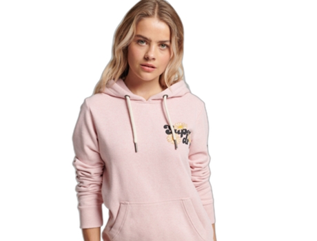 Sudadera con Capucha Vintage de Mujer SUPERDRY Floral Scripted Rosa (L)