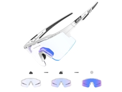 (estilo 2, Blanco) Gafas De Ciclismo Fotocromáticas Uv400, Con Lentes Fotocromáticas Y Protección Uv.