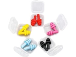 Rebe-5 Pares De Tapones De Oreja Reutilizables De Silicona Suave Para Dormir, Protección Auditiva Contra Ronquidos Y Natación