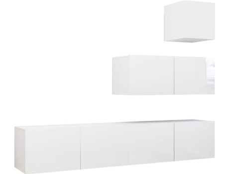 Conjunto 4 de muebles de salón VIDAXL madera ingeniería blanco brillo
