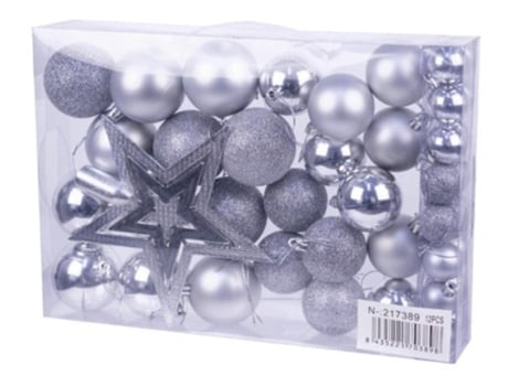 Juego de adornos de Navidad con estrella adornos colgantes para decoración de árbol de Navidad Plata 41pcs SELEOK