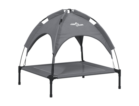 vidaXL Cama para perros con dosel antracita tela oxford y acero