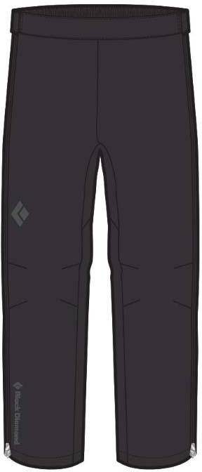 Black Diamond Stormline fl zp rn pants para hombre pantalones stretch full zip rain negro montaña