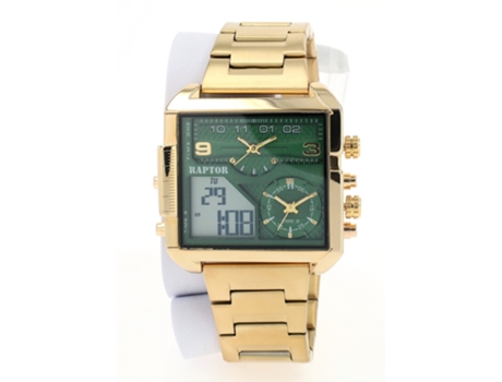 RAPTOR Clock Domian Man con pulsera de acero inoxidable 3 horas
