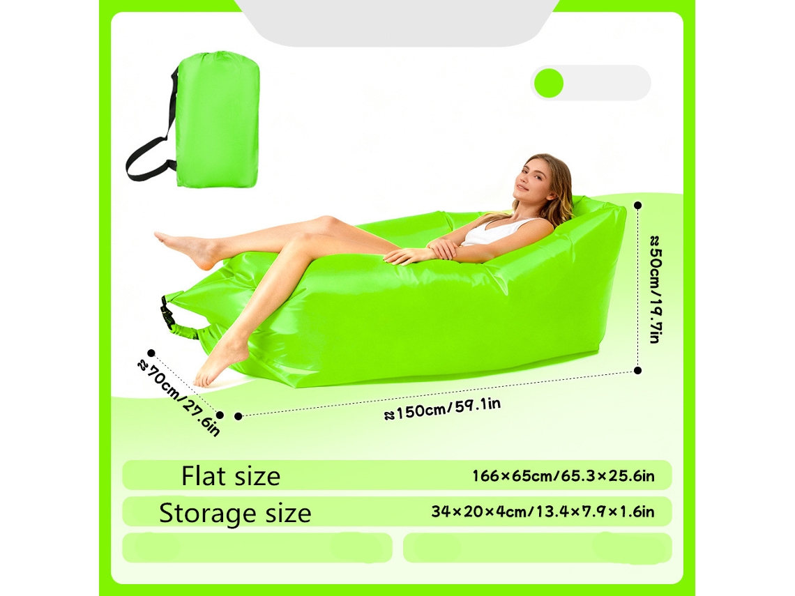 Sofá Inflable Portátil Para Exteriores Digitallab (verde)