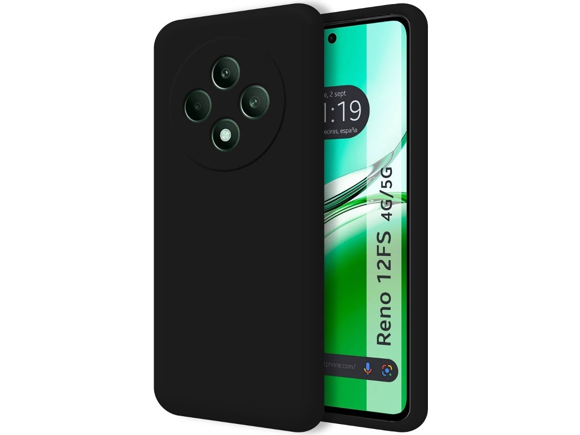 Funda Ultra Negra para Oppo Reno 12Fs 4G / 12 Fs 5G TUMUNDOSMARTPHONE Silicona Líquida Negro