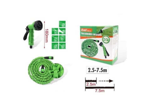 Manguera de Jardín Extensible Con Pistola 2 5-7 5 Mt para Riego de Plantas 9369408 TRADE SHOP TRAESIO
