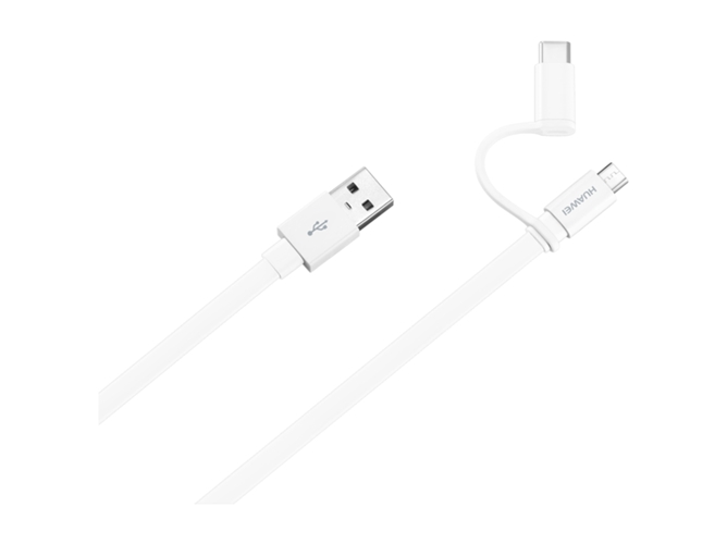 Cable HUAWEI 2 en 1 (USB - MicroUSB + USB-C - 1.5 m - Dorado)