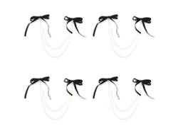 4 Pinzas Para El Cabello Largas De Doble Lazo Con Perlas De Imitación, Accesorios Para El Cabello Para Mujer.