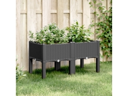 Jardinera | Maceta Con Patas Pp Negro 80x40x42 Cm