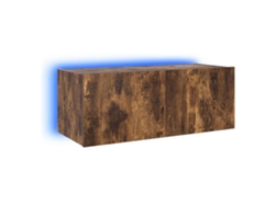 Maison Exclusive - Mueble De Tv De Pared Con Luces Led Roble Ahumado 80x35x31 Cm