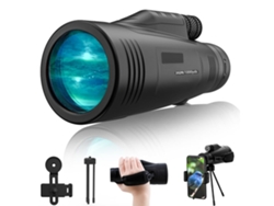 Monocular USHION 12x50 portátil compacto con prisma Bak4 y lente FMC, color negro