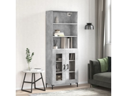 Aparador Alto Madera Contrachapada Gris Hormigón 69,5x34x180 Cm