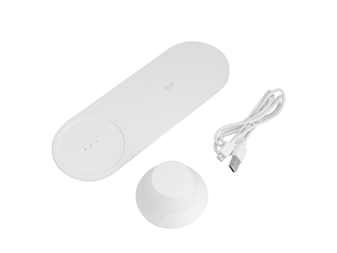JILLIOPER Cargador Inalámbrico Rápido USB con Luz Nocturna LED Magnética, Lámpara de Mesilla para Samsung