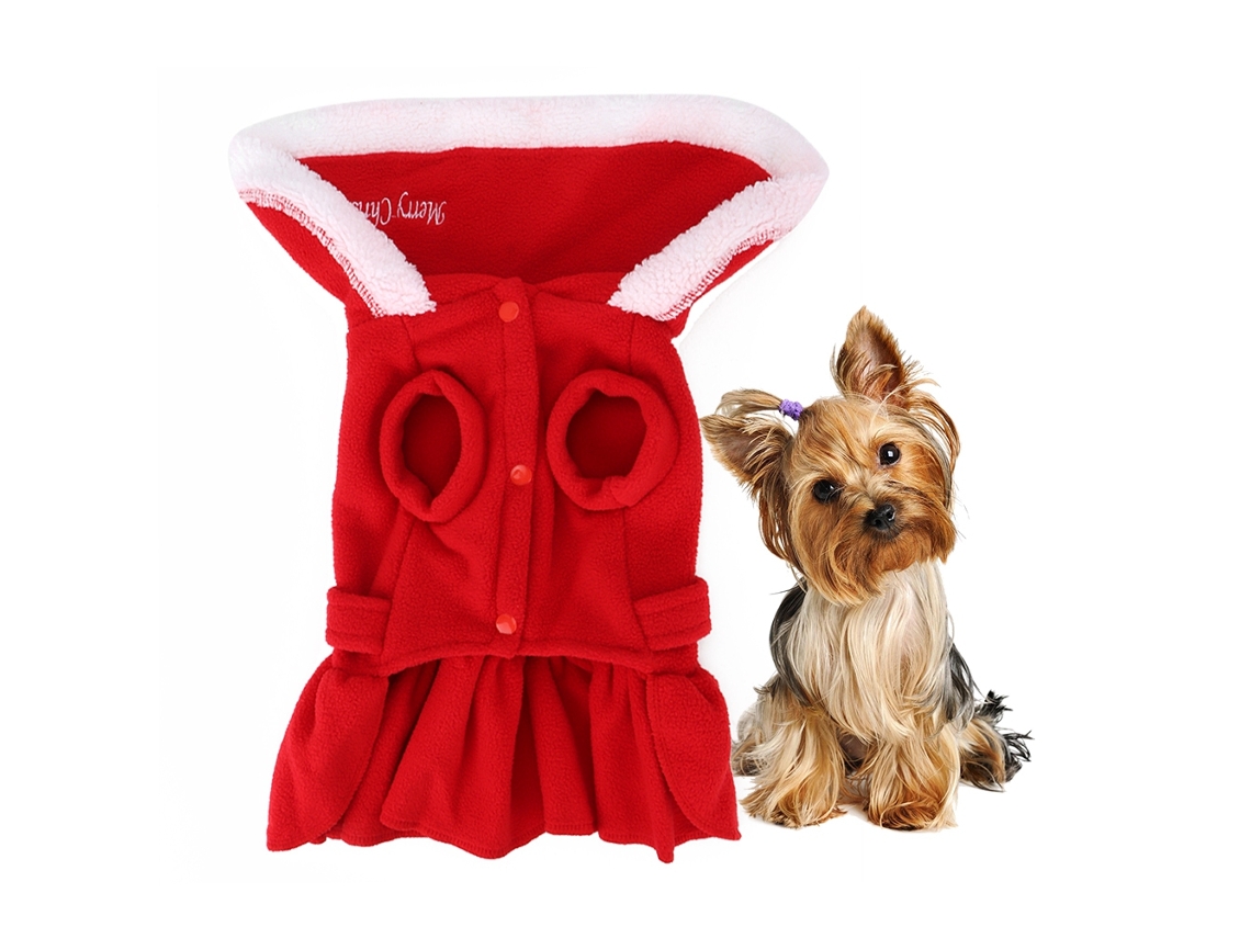 Kkpm - Hermosa ropa navideña roja para perros pequeños, conjunto de invierno para refugio de cachorros.