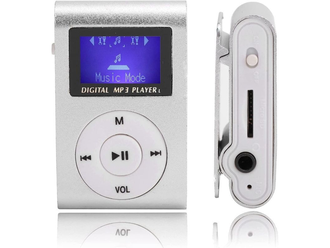 Reproductor De Música Mp3 Portátil Mini Con Pantalla Lcd Y Clip Deportivo, Compatible Con Tarjeta De Memoria (plateado)