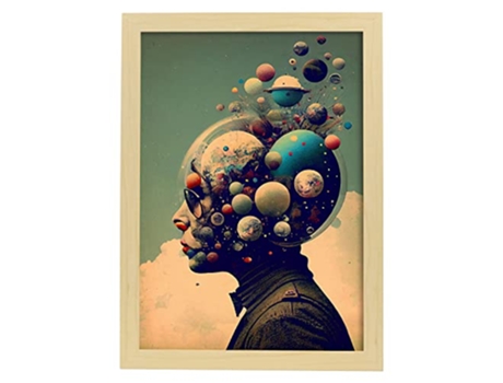 NACNIC Poster Galaxias Internas En Estilo Surrealismo Cinematográfico Ilustraciones Y Grabados De Historieta Abstracta Y Artística A3 Marcos Madera