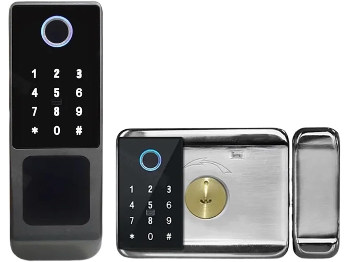Tuya App Serrure Intelligente Extérieure Etanche Wifi Double Face D'empreintes Digitales Carte De