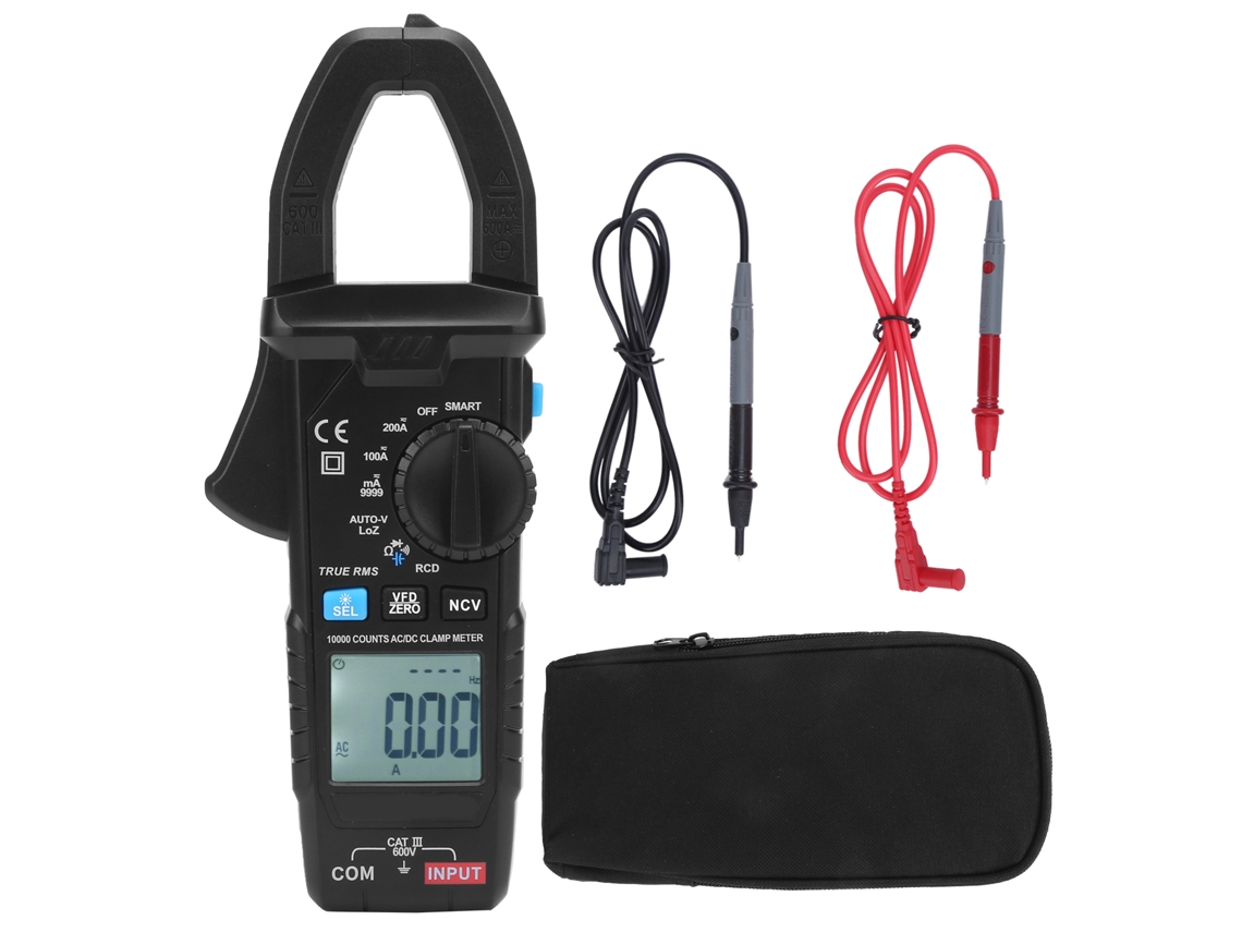 Pinza Amperimétrica Digital Cm83d, 200 A/600 V Ca/cc, Comprobador Multifuncional Con Pantalla Lcd.