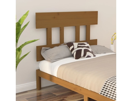 MAISON EXCLUSIVE - Cabecero de cama madera maciza de pino marrón miel 93,5x3x81 cm