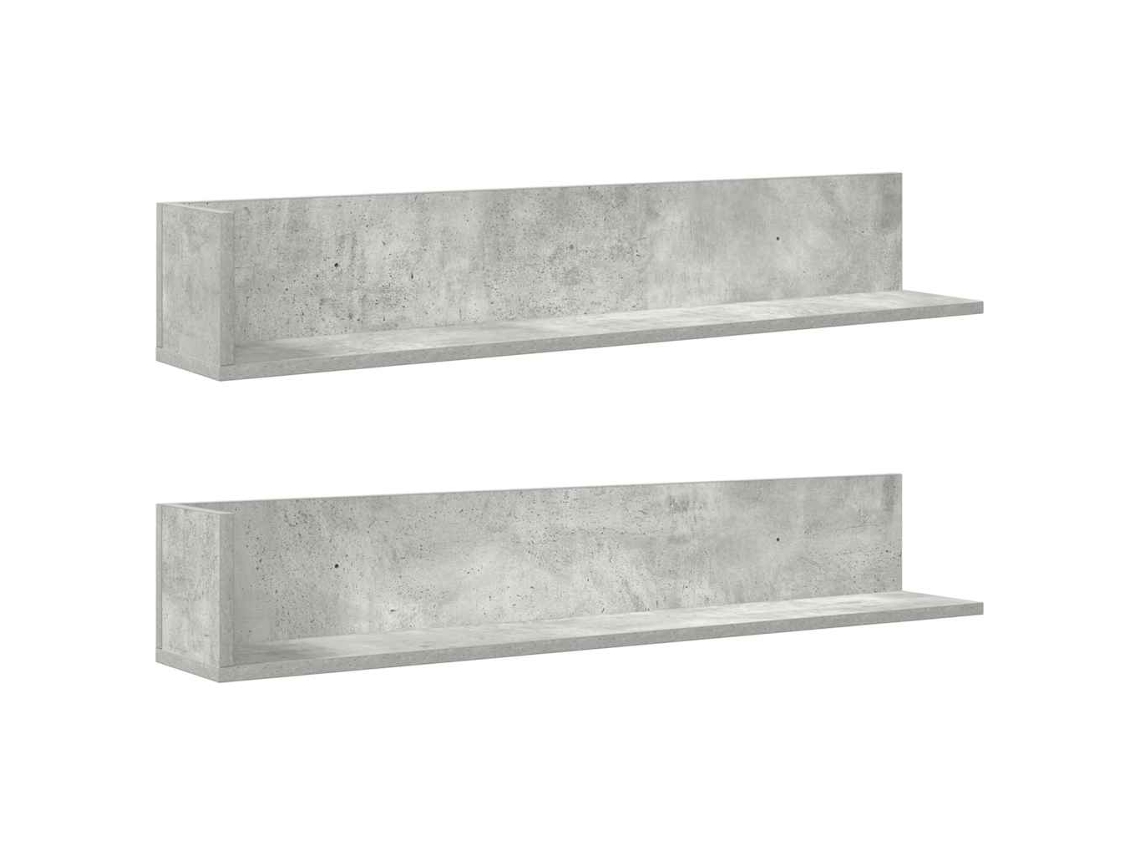Maison Exclusive - Estantes De Pared 2 Uds Madera Gris Hormigón 100x16,5x16,5 Cm