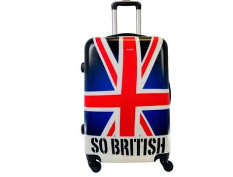 Maleta Mediana Para Viajar En Avión 4 Ruedas Giratorias 360º Trolley Equipaje De Viaje Estampado Inglaterra 65X44X26Cm COSHANO