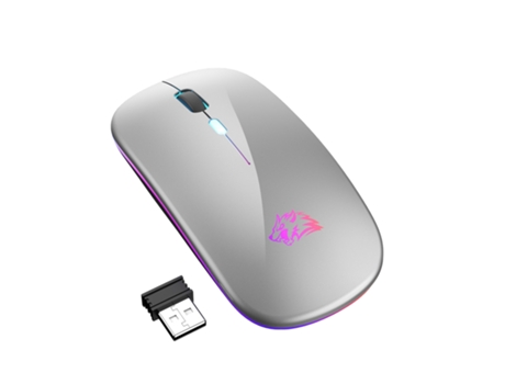 Ratón Inalámbrico X15 Luces Coloridas Ultrafinas Recargables Silencio Con Mini Receptor Control De PC 4 Teclas Ratón Inalámbrico Óptico De 2,4 GHz ...