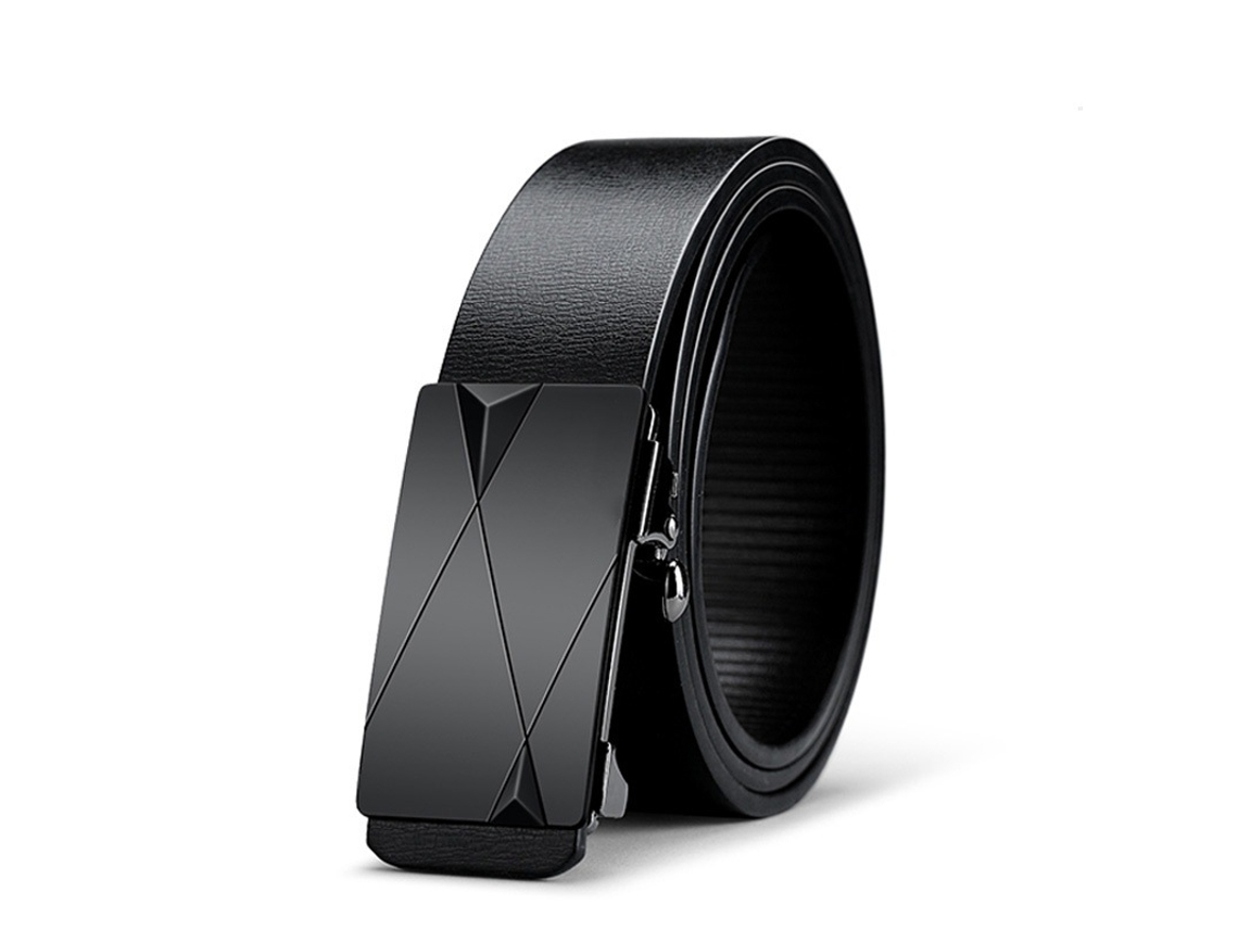 Cinturón de piel sintética para hombre Yuysan, longitud 110 cm, Wy09 - Negro