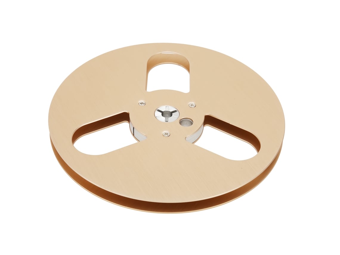 Bobina Vacía De 7 Pulgadas Con 3 Orificios De Conexión En Aleación De Aluminio Para Grabadora Teac Gold De 1/4 De Pulgada.