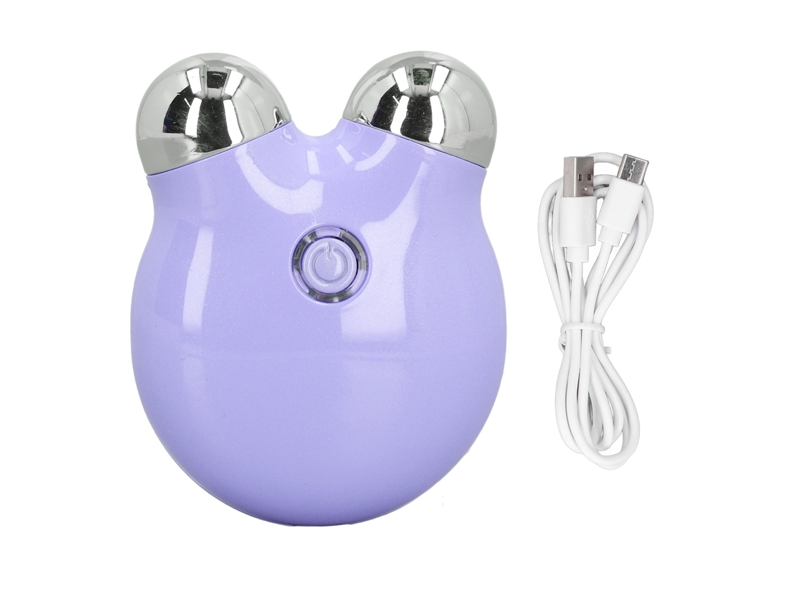 Rodillo De Masaje Facial Con Bolas Dobles Para Lifting Y Tightening De La Piel Dispositivo De Belleza Púrpura
