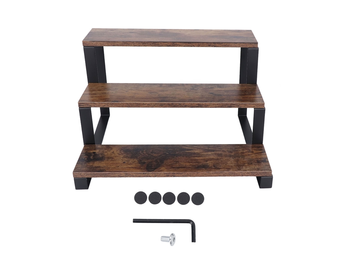Estantería Elevada De 3 Niveles Para Exhibición En La Cocina Con Diseño Espacioso Y Estilo Moderno.