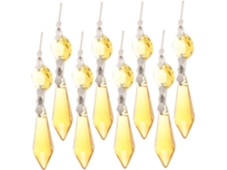 Colgantes Octogonales De Cristal Amarillo, 20 Piezas, Cristal De 37 Mm