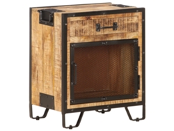 Mesita de Noche 43X30X51 Cm Madera Mango Áspera Maciza