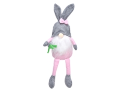 Muñeco Gnomos Conejo De Pascua De Tela Suave Piernas Largas Decoración Hogar Gorro Gris