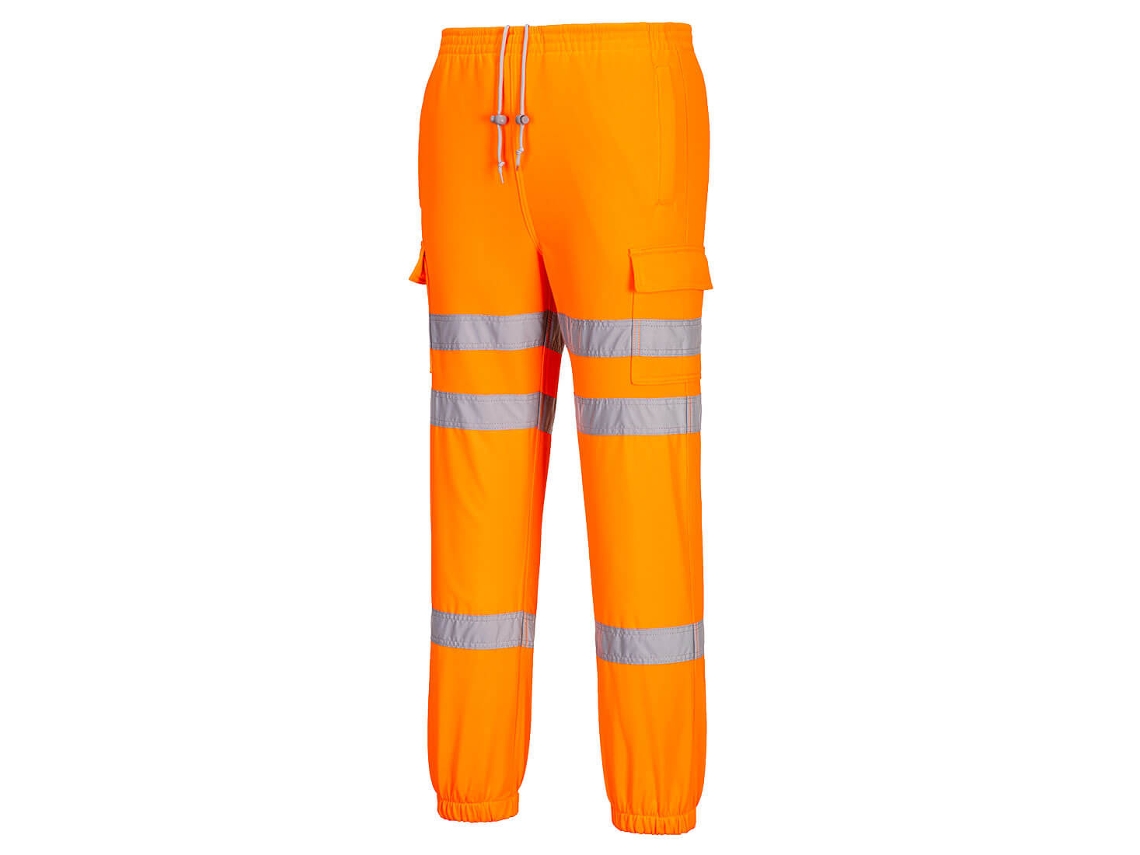 Pantalones deportivos de alta visibilidad Portwest Tres Rayas / Naranja / S