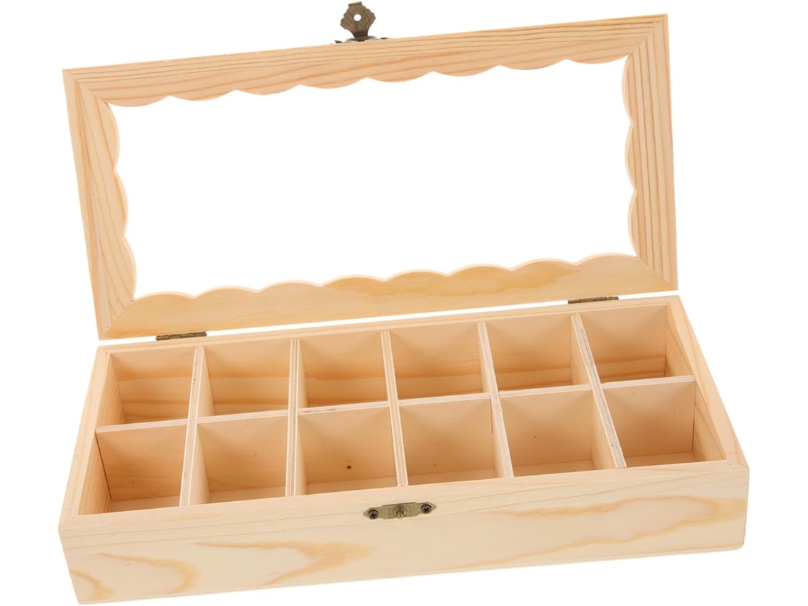 Caja De Almacenamiento/cofre Del Tesoro Con Tapa Abatible Para Pequeños Proyectos De Manualidades Y Bricolaje.