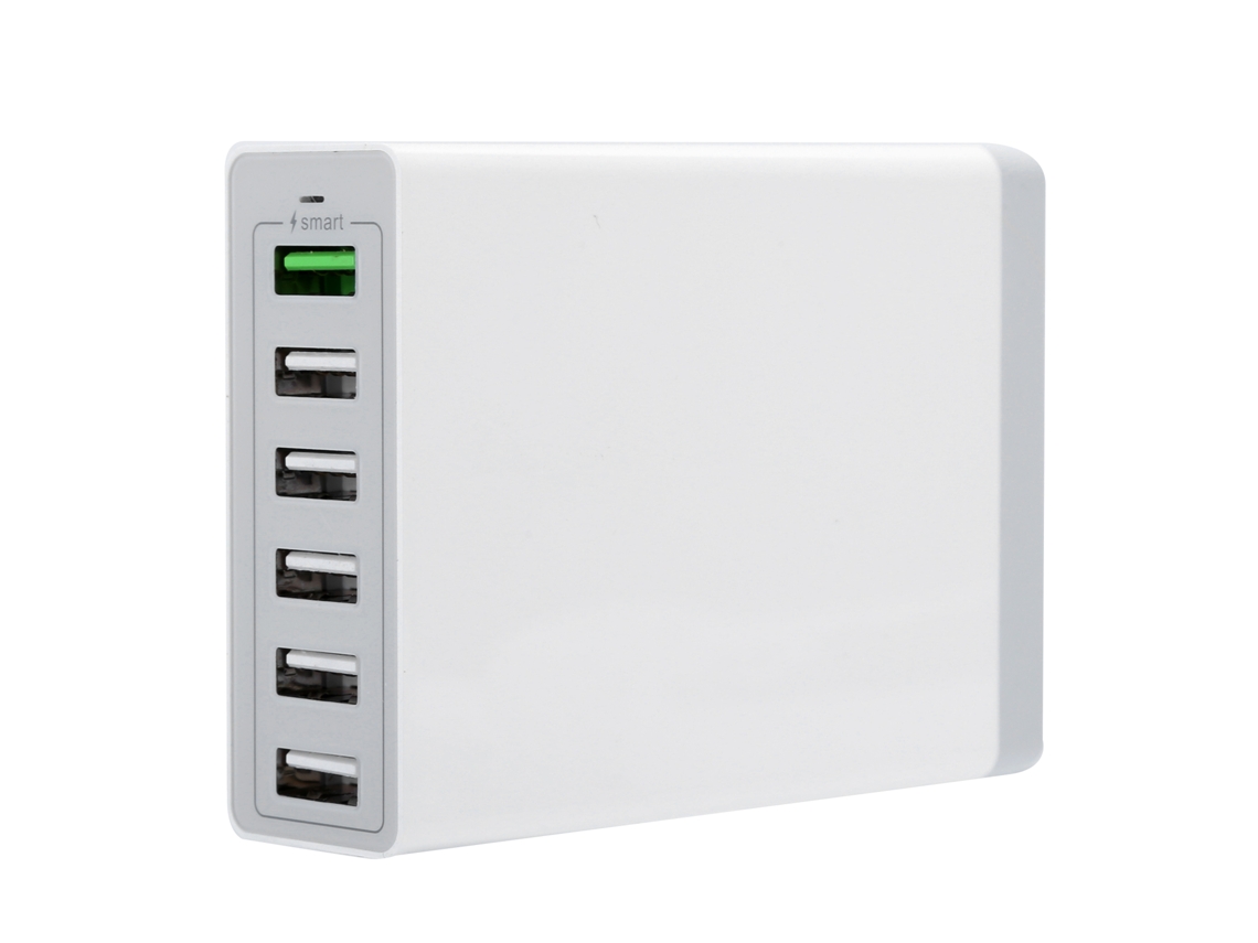 Carregador De Viagem Multifuncional Com 6 Portas Usb 50w Proteção Segura Para Dispositivos Digitais