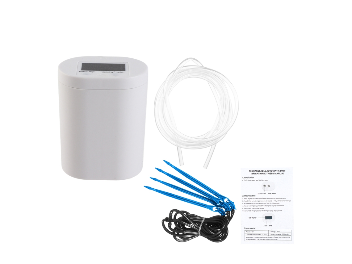 Sistema De Riego Automático Inteligente Para 4 Plantas En Maceta Con Batería Recargable De 2000 Mah.