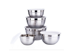 2026da-juego De 5 Bowls De Acero Inoxidable Con Tapas Plásticas, Capacidades 3l/2l/1.6l/1.2l/0.8l, Para Mezclar, Ensaladas, Almacenar Y Servir