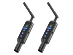 Transmisor DMX inalámbrico, pantalla OLED, antena desmontable, 2 unidades, enchufe europeo OEM